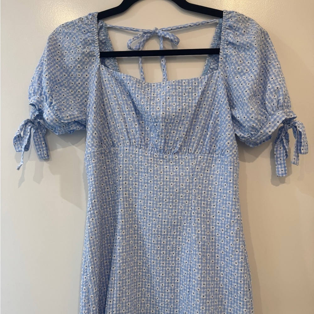 Alger’s State Blue Floral Puff Sleeve Dress